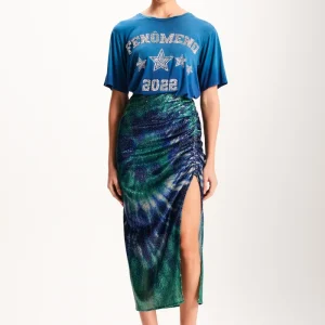 SAIA MIDI PAETE TIE DYE AZUL