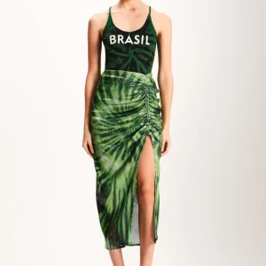 SAIA MIDI PAETE TIE DYE VERDE