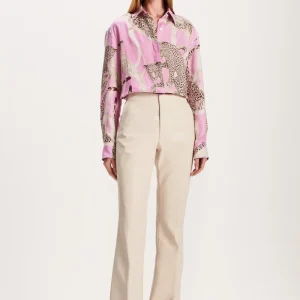 CAMISA LINHO ESTAMPA ONÇA ROSA