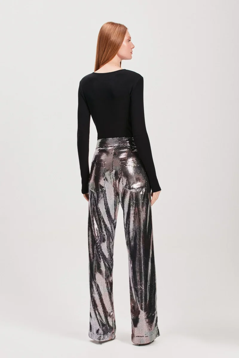 CALÇA RETA PAETÊ FLORAL - Image 3