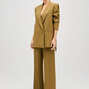 BLAZER ALFAIATARIA BOTÃO INVISIVEL CREPE PATOU VERDE OLIVA