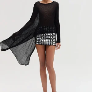 BLUSA TRICOT MANGA KAFTAN PRETO
