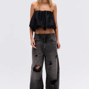 CALÇA JEANS RASGOS BAGGY BLACK