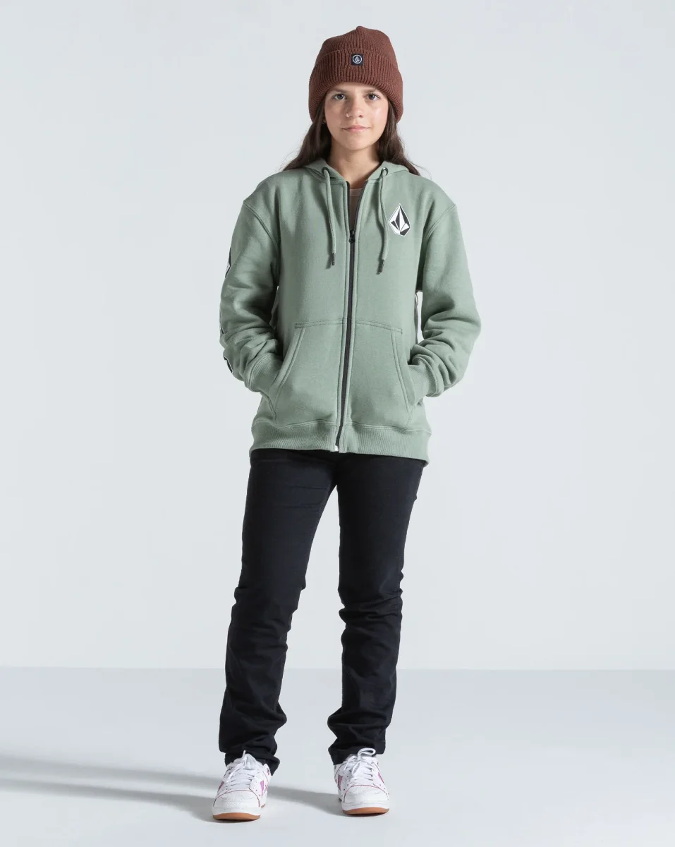 Moletom Canguru Aberto Volcom Iconic Stone Verde Claro - Image 2