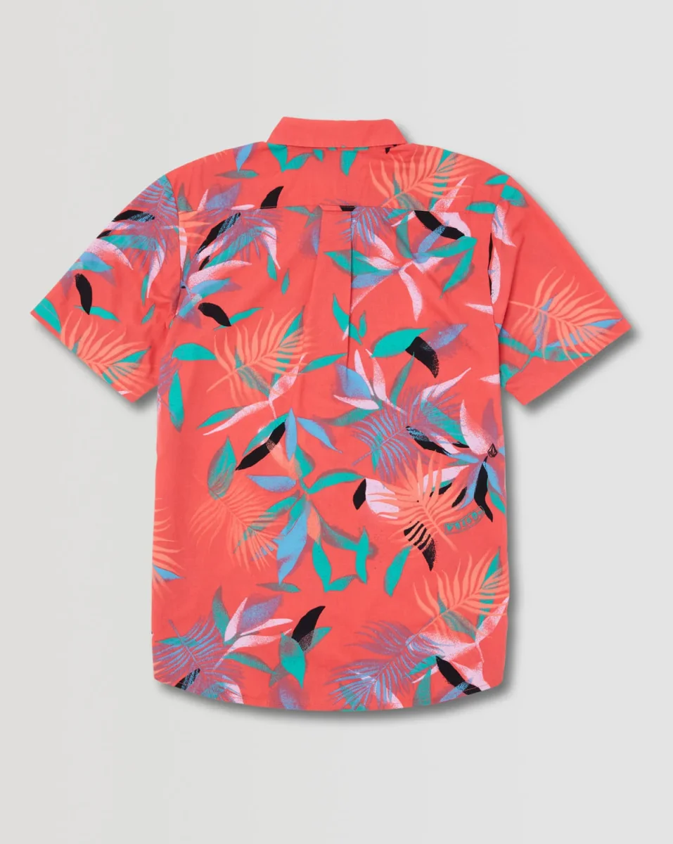 Camisa Volcom Leaf Spray Woven Lava Rock Red - Image 6