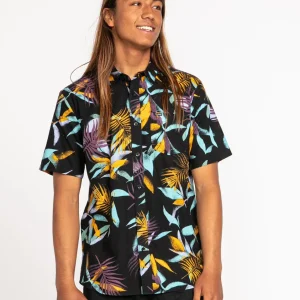 Camisa Volcom Leaf Spray Woven Black