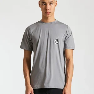 Lycra Volcom Manga Curta Iconic Stone Chumbo