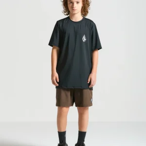 Lycra Volcom Manga Curta Iconic Stone Preta