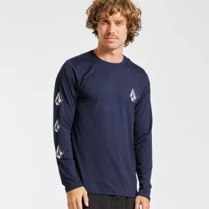 Lycra Volcom Manga Longa Deadly Stones Azul
