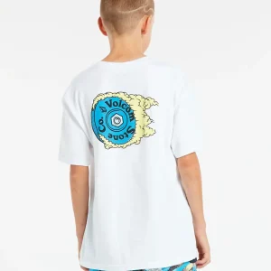 Camiseta Volcom Regular Burnin Juvenil Branca