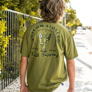 Camiseta Volcom Long Fit Prickly Militar
