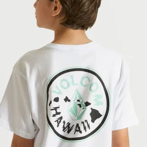 Camiseta Volcom Regular Vibrationz Juvenil Branca