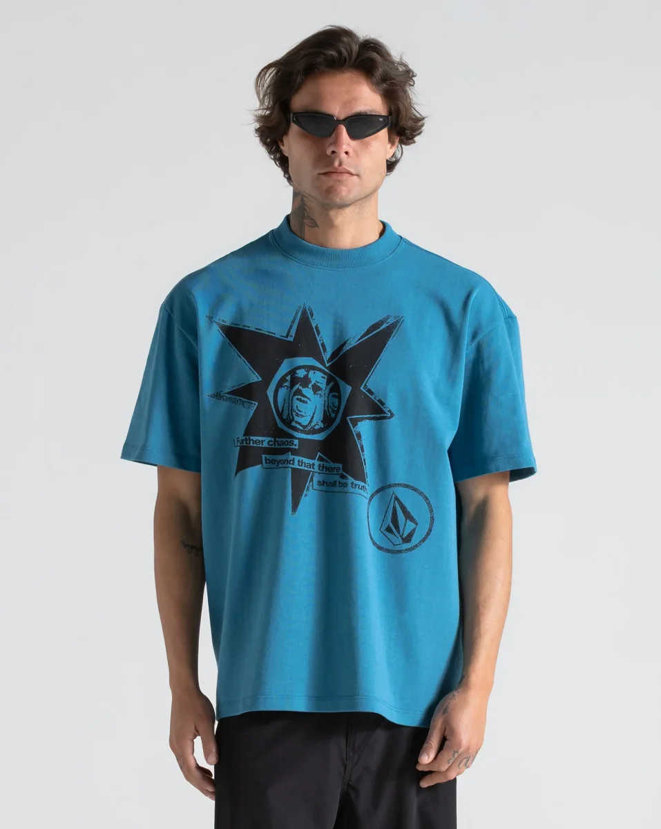 Camiseta Comfort Fit Volcom Stone Face Azul - Image 2