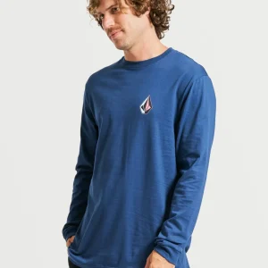 Camiseta Volcom Manga Longa Iconic Azul