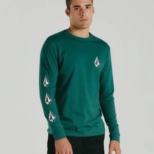 Camiseta Volcom Manga Longa Iconic Verde