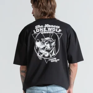 Camiseta Comfort Fit Volcom Solo Wolf Preta