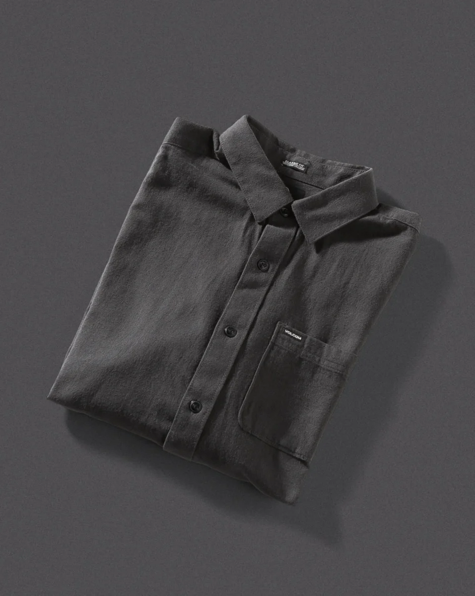 Camisa Flanela Volcom Caden Solid Stealth - Image 8